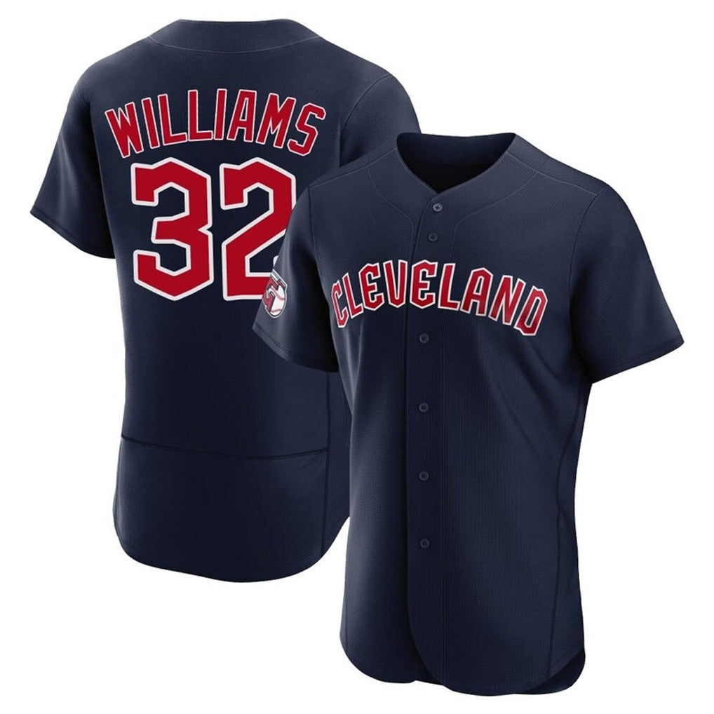 C.Guardians #32 Gavin Williams Player Navy Limited Elite Home Fdoa Stitched Jerseys