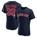 C.Guardians #32 Gavin Williams Player Navy Limited Elite Home Fdoa Stitched Jerseys