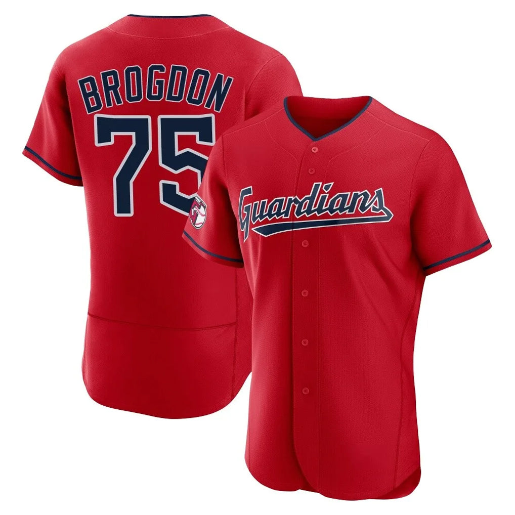 C.Guardians #75 Connor Brogdon Player Red Limited Elite Home Fdoa Stitched Jerseys