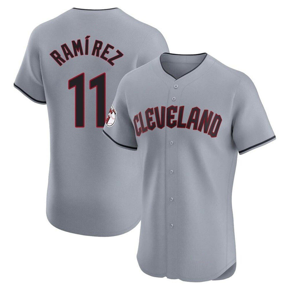 C.Guardians #11 Jose Ramirez Player Gray Road Limited Elite Home Fdoa Stitched Jerseys