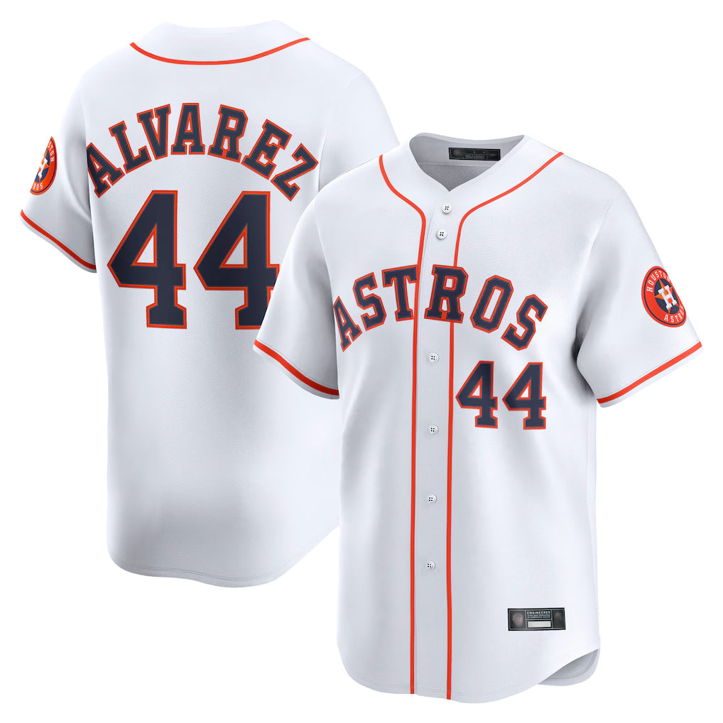 H.Astros #44 Yordan Alvarez Player White Home Limited Fdoa Stitched Jerseys