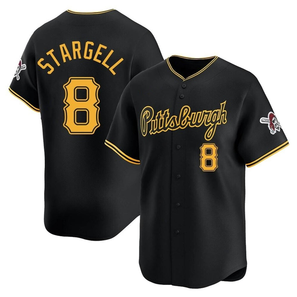 P.Pirates #8 Willie Stargell Player Black Alt Home Limited Fdoa Stitched Jerseys