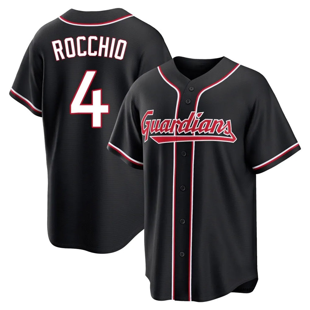C.Guardians #4 Brayan Rocchio Player Black Fashion Out Home Game Fdoa Stitched Jerseys
