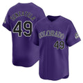C.Rockies #49 Antonio Senzatela Player Purple Limited Home Fdoa Stitched Jerseys