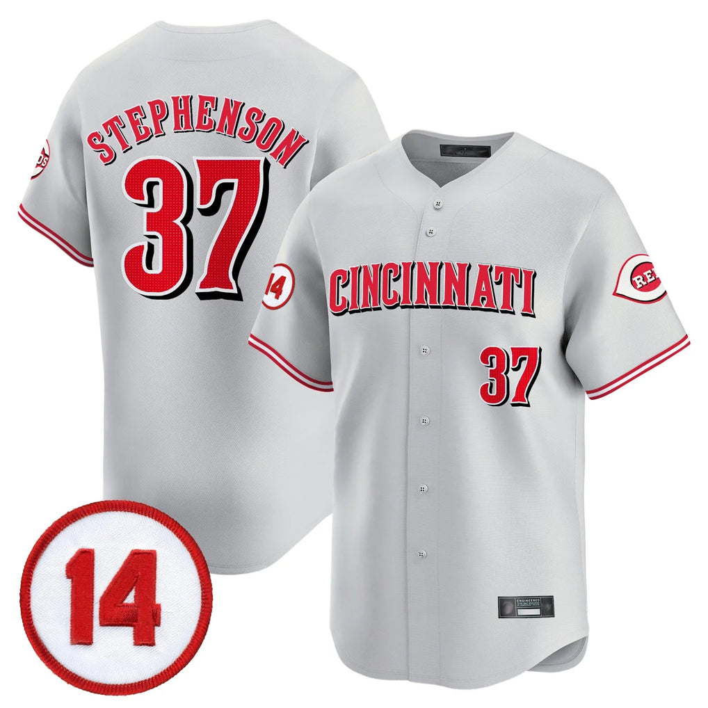 C.Reds #37 Tyler Stephenson Player Gray Vapor Premier Limited Home Fdoa Stitched Jerseys