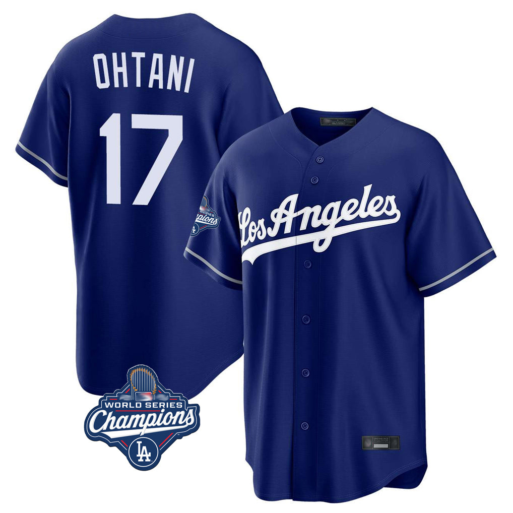 LA.Dodgers #17 Shohei Ohtani Player Royal World Series Meet Game Fdoa Stitched Jerseys