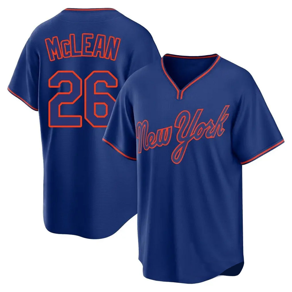 NY.Mets #26 Nolan McLean Player Royal T-shirt Home Game Fdoa Stitched Jerseys