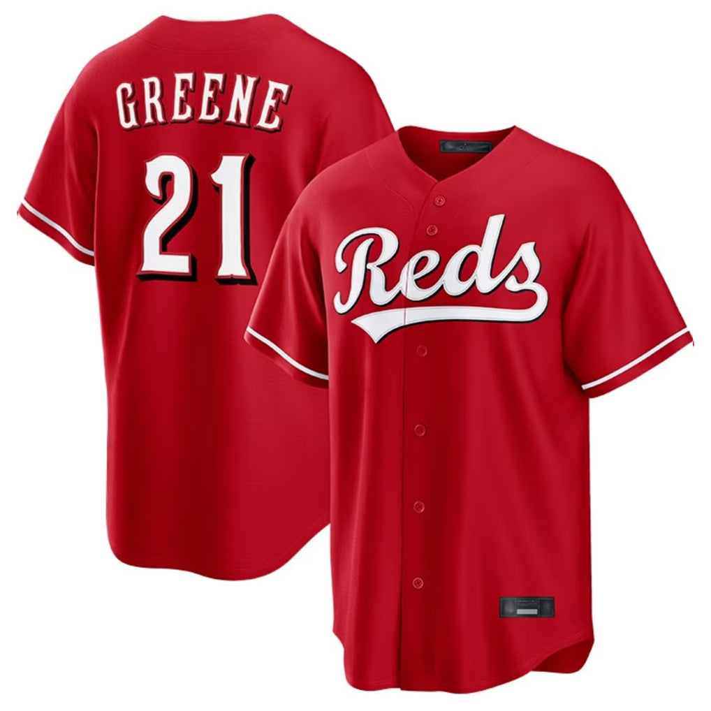 C.Reds #21 Hunter Greene Player Red Home Game Fdoa Stitched Jerseys