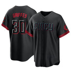 C.Reds #30 Ken Griffey Player Black City Connect Home Game Fdoa Stitched Jerseys