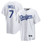 LA.Dodgers #7 Blake Snell Player White Game Home Fdoa Stitched Jerseys