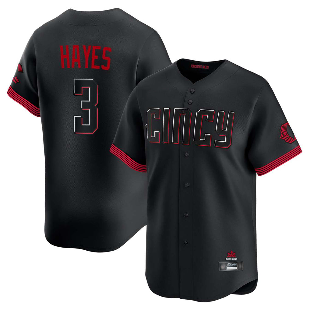 C.Reds #3 Ke'Bryan Hayes Player Black City Connect Home Limited Fdoa Stitched Jerseys