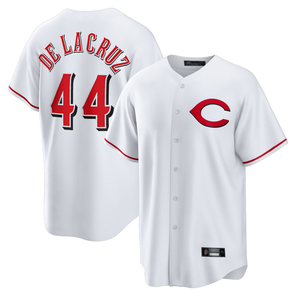 C.Reds #44 Elly De La Cruz Player White Home Game Fdoa Stitched Jerseys