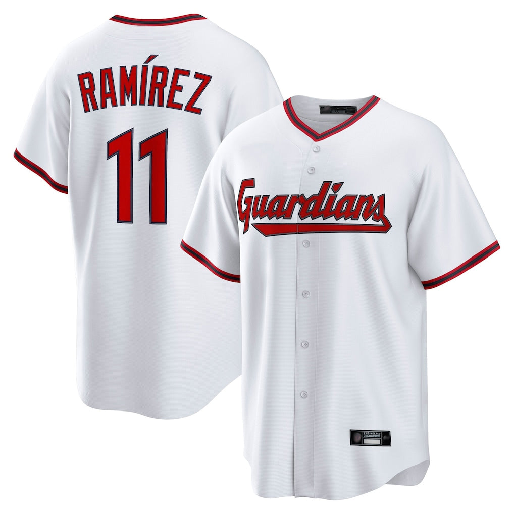 C.Guardians #11 Jose Ramirez Player White Game Home Fdoa Stitched Jerseys