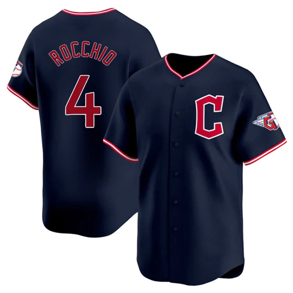 C.Guardians #4 Brayan Rocchio Player Navy Limited Home Fdoa Stitched Jerseys