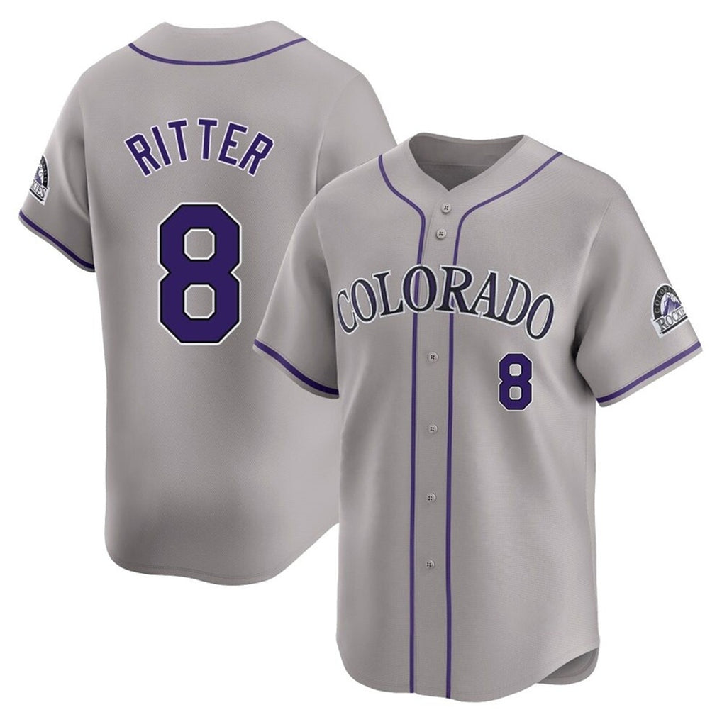 C.Rockies #8 Ryan Ritter Player Gray Limited Home Fdoa Stitched Jerseys