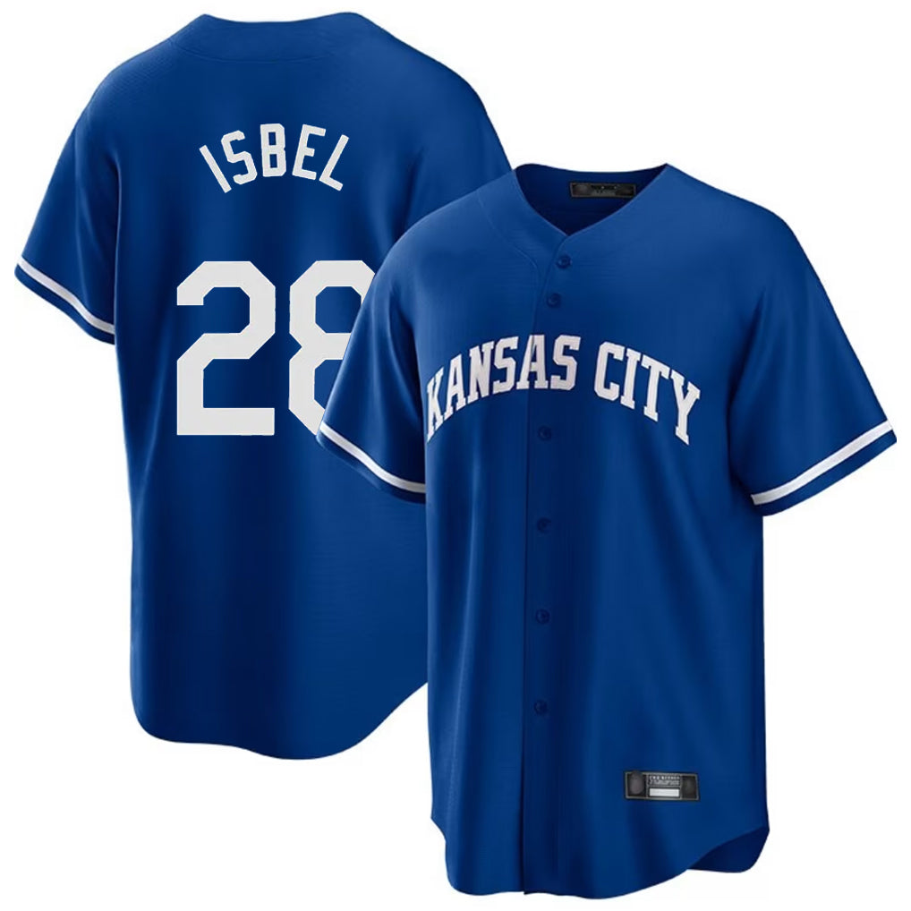 KC.Royals #28 Kyle Isbel Player Royal Game Home Fdoa Stitched Jerseys