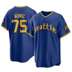 S.Mariners #75 Andres Munoz Player Royal City Connect Home Game Fdoa Stitched Jerseys