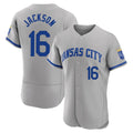 KC.Royals #16 Bo Jackson Player Gray Limited Elite Home Game Fdoa Stitched Jerseys