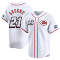 C.Reds #21 Hunter Greene Player White Speedway Classic Home Limited Fdoa Stitched Jerseys