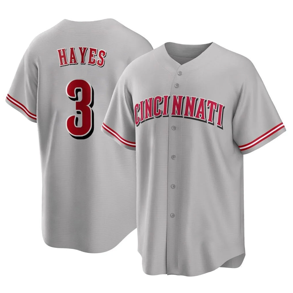 C.Reds #3 Ke'Bryan Hayes Player Gray Home Game Fdoa Stitched Jerseys