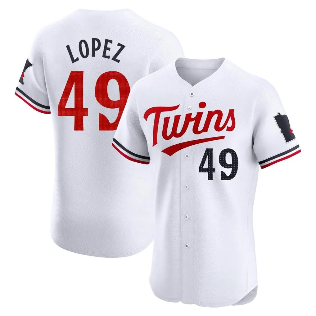 M.Twins #49 Pablo Lopez Player White Home Limited Elite Fdoa Stitched Jerseys