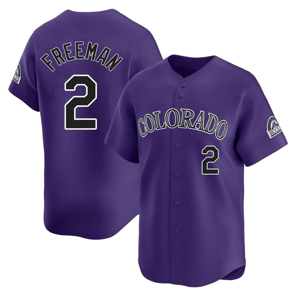 C.Rockies #2 Tyler Freeman Player Purple Limited Home Fdoa Stitched Jerseys