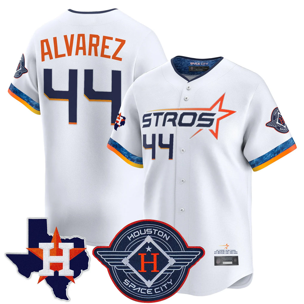 H.Astros #44 Yordan Alvarez Player White City Connect Texas Patch Vapor Premier Limited Home Fdoa Stitched Jerseys