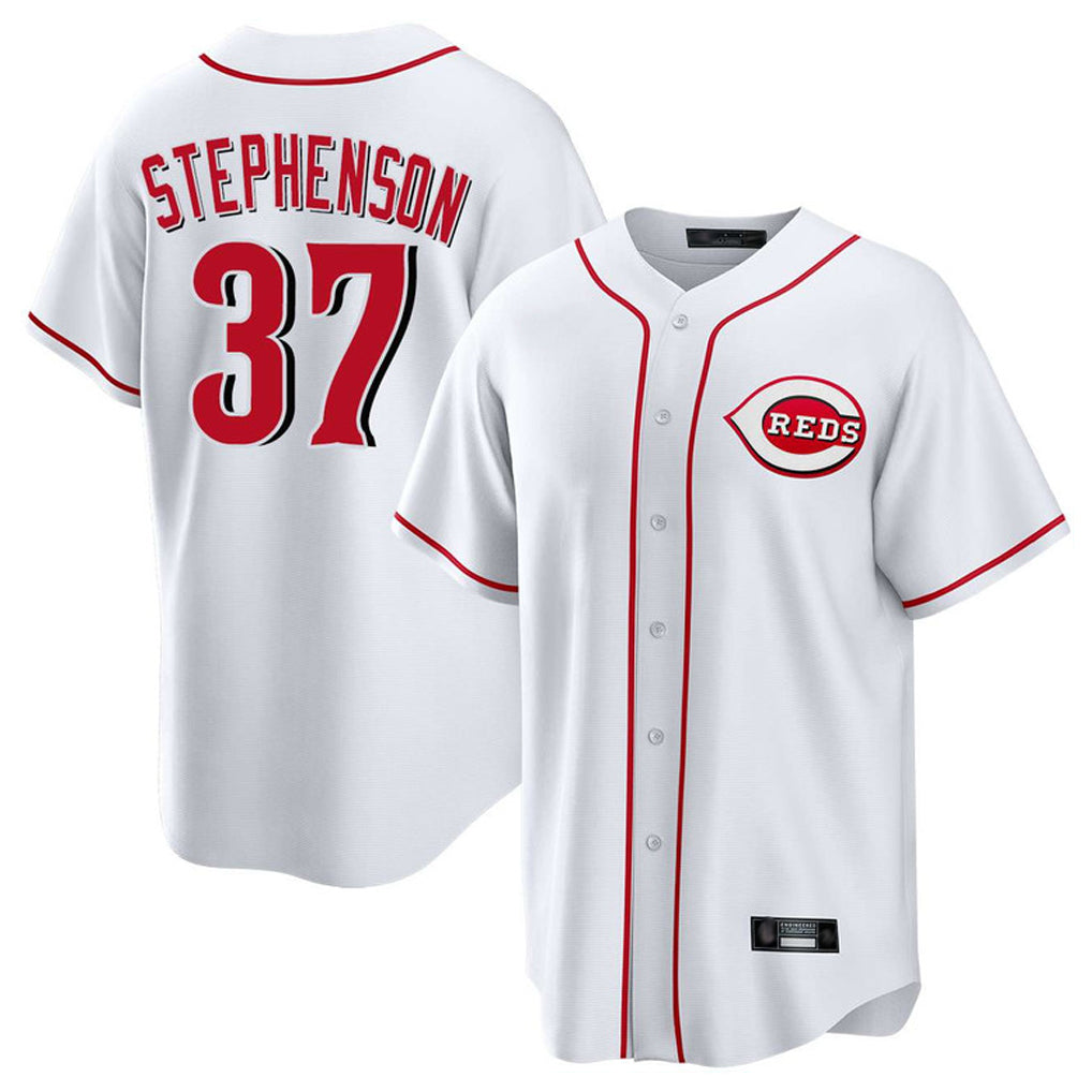 C.Reds #37 Tyler Stephenson Player White Game Home Fdoa Stitched Jerseys