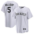 C.Rockies #5 Matt Holliday Player White Game Home Fdoa Stitched Jerseys