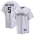 C.Rockies #5 Matt Holliday Player White Game Home Fdoa Stitched Jerseys