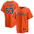 H.Astros #53 Cristian Javier Player Orange Home Game Fdoa Stitched Jerseys