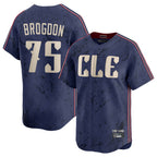 C.Guardians #75 Connor Brogdon Player Navy City Connect Limited Home Fdoa Stitched Jerseys