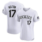 C.Rockies #17 Todd Helton Player White Limited Elite Home Fdoa Stitched Jerseys