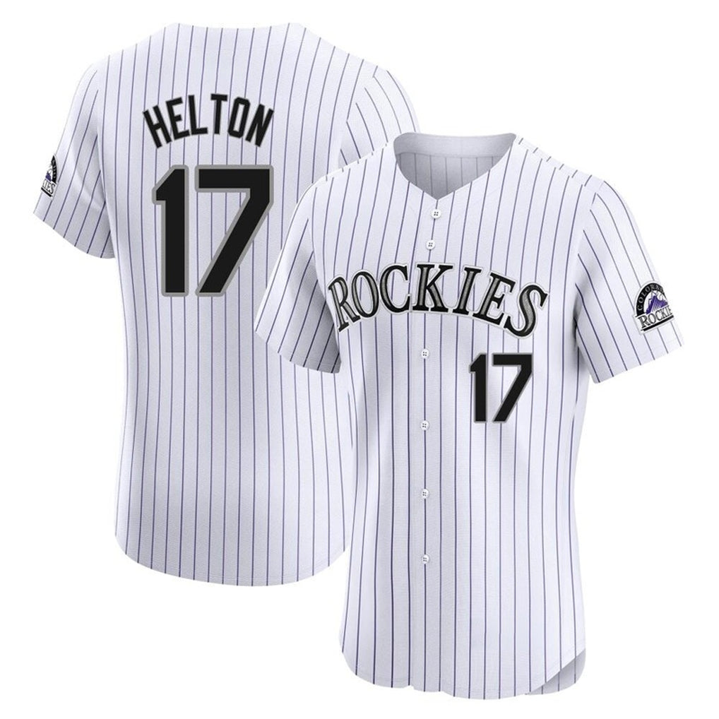 C.Rockies #17 Todd Helton Player White Limited Elite Home Fdoa Stitched Jerseys