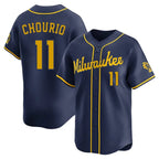 M.Brewers #11 Jackson Chourio Player Navy Home Limited Fdoa Stitched Jerseys