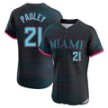 M.Marlins #21 Graham Pauley Player Black City Connect Home Limited Elite Fdoa Stitched Jerseys
