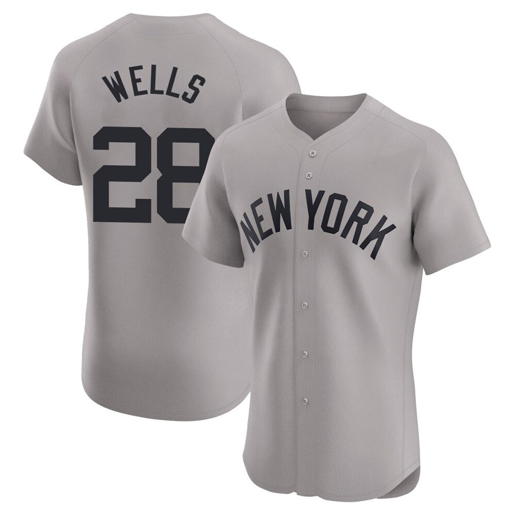 NY.Yankees #28 Austin Wells Player Gray Limited Elite Home Fdoa Stitched Jerseys