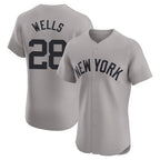 NY.Yankees #28 Austin Wells Player Gray Limited Elite Home Fdoa Stitched Jerseys