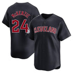 C.Guardians #24 Triston McKenzie Player Navy Limited Home Game Fdoa Stitched Jerseys
