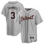 D.Tigers #3 Alan Trammell Player Gray Home Game Fdoa Stitched Jerseys