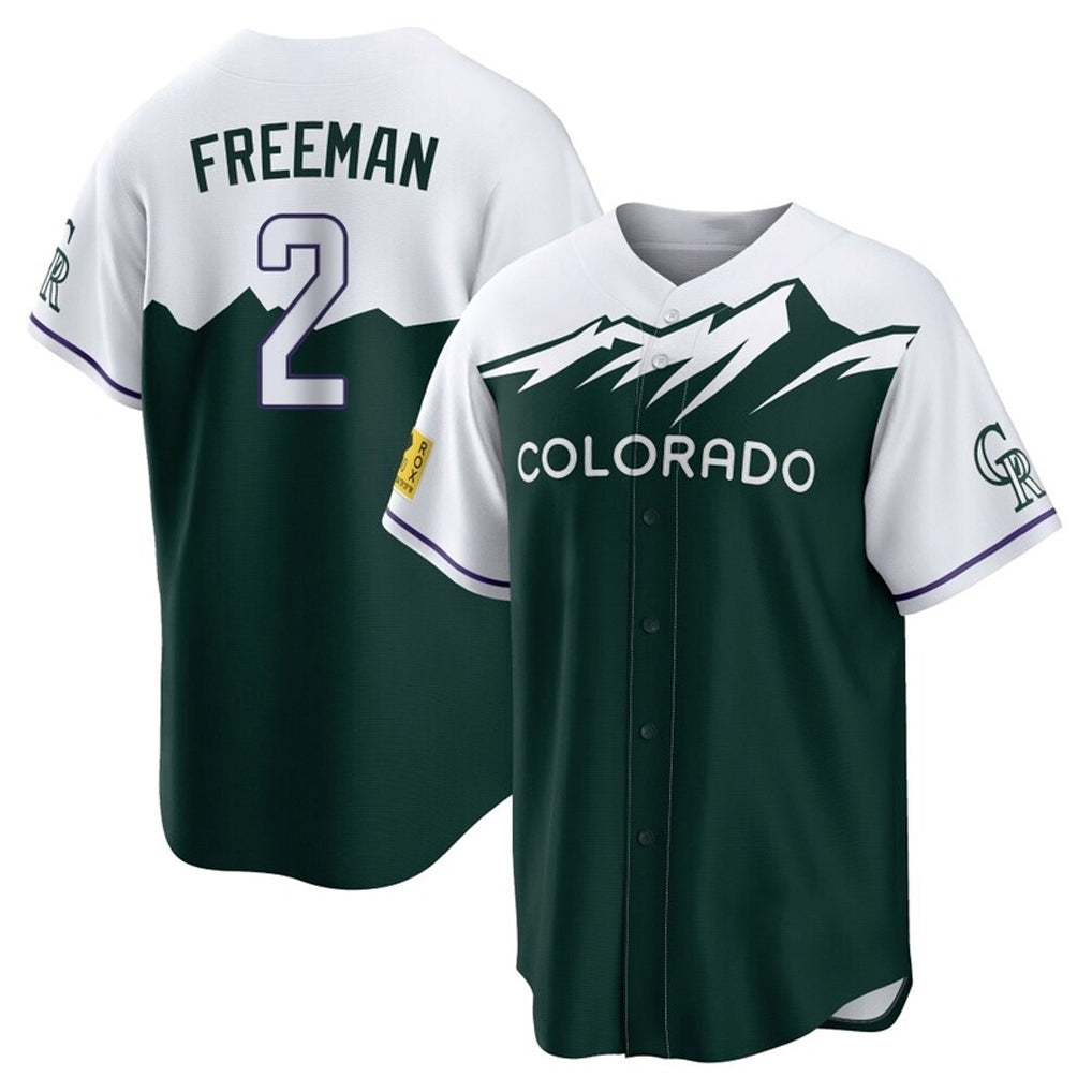 C.Rockies #2 Tyler Freeman Player Green City Connect Home Game Fdoa Stitched Jerseys