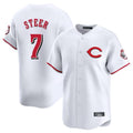 C.Reds #7 Spencer Steer Player White Limited Home Fdoa Stitched Jerseys