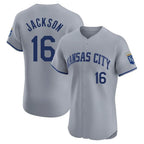 KC.Royals #16 Bo Jackson Player Gray Limited Elite Home Fdoa Stitched Jerseys