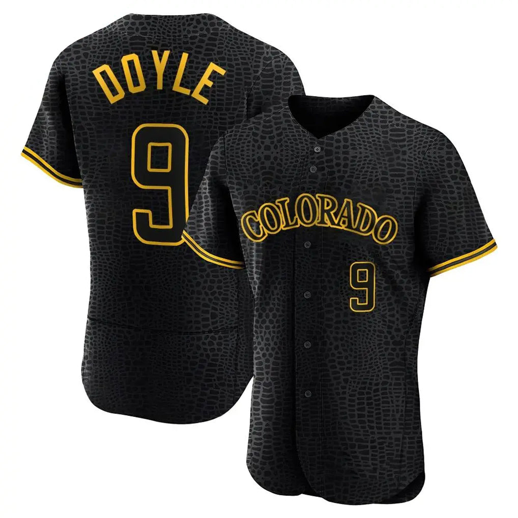 C.Rockies #9 Brenton Doyle Player Black Snake Skin City Limited Elite Home Fdoa Stitched Jerseys