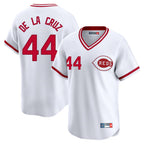 C.Reds #44 Elly De La Cruz Player White Cooperstown Collection Limited T-shirt Home Fdoa Stitched Jerseys