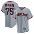 C.Guardians #75 Connor Brogdon Player Gray Home Game Fdoa Stitched Jerseys