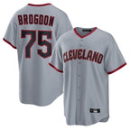 C.Guardians #75 Connor Brogdon Player Gray Home Game Fdoa Stitched Jerseys