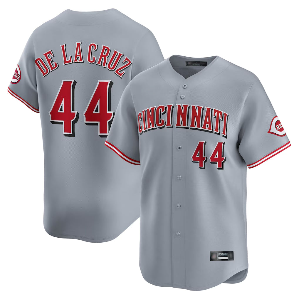 C.Reds #44 Elly De La Cruz Player Gray Home Limited Fdoa Stitched Jerseys