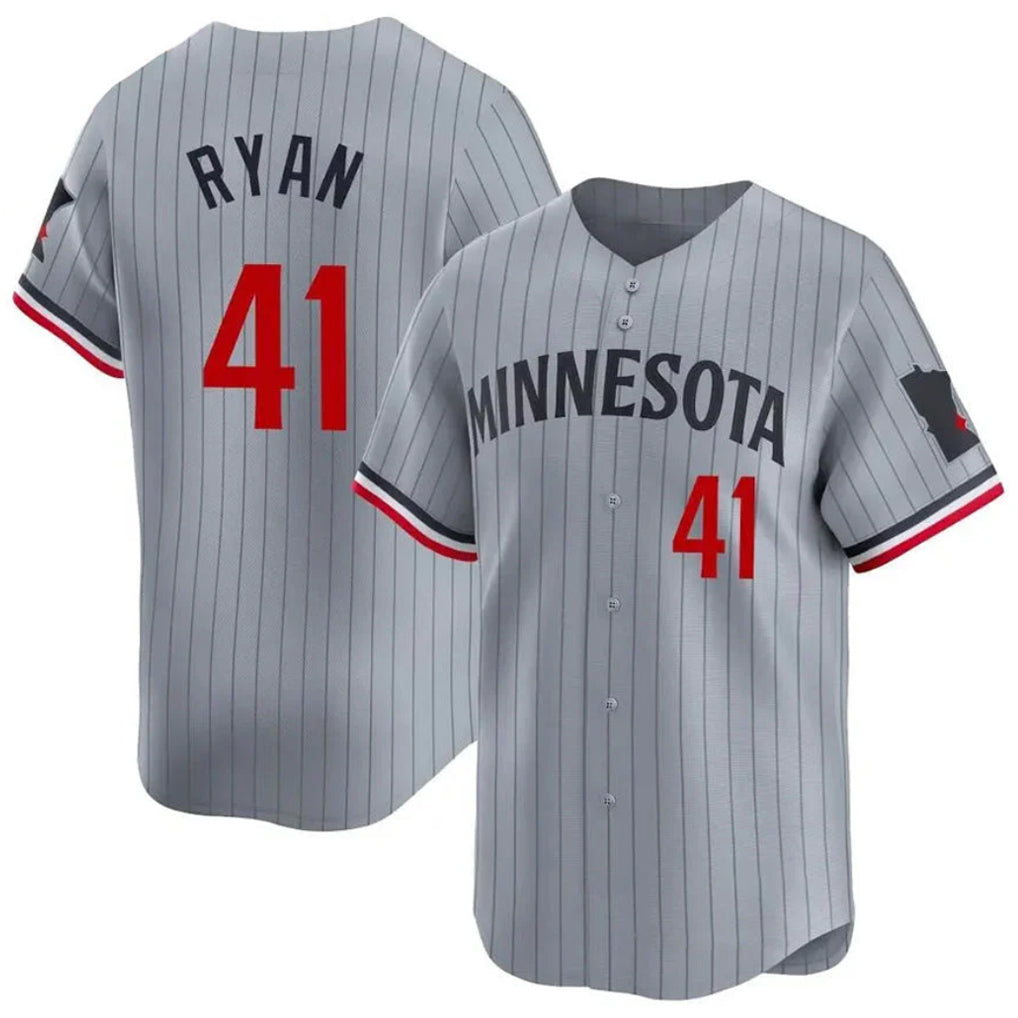 M.Twins #41 Joe Ryan Player Gray Home Limited Fdoa Stitched Jerseys