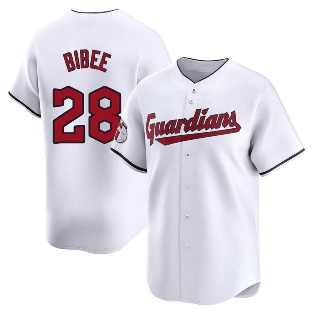 C.Guardians #28 Tanner Bibee Player White Limited Home Fdoa Stitched Jerseys